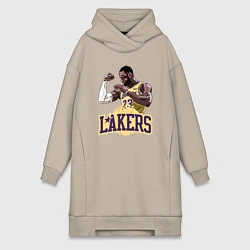 Женское худи-платье LeBron - Lakers, цвет: миндальный