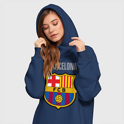 Женское худи-платье Barcelona FC, цвет: тёмно-синий — фото 2