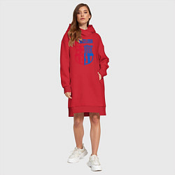 Женское худи-платье Barcelona FC, цвет: красный — фото 2
