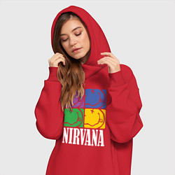 Женское худи-платье Nirvana, цвет: красный — фото 2