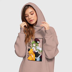 Женское худи-платье C C Код Гиас, цвет: пыльно-розовый — фото 2