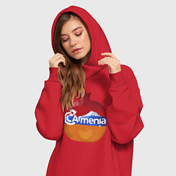 Женское худи-платье Армения, цвет: красный — фото 2