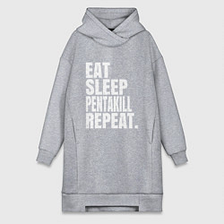 Женское худи-платье EAT SLEEP PENTAKILL REPEAT, цвет: меланж