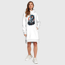 Женское худи-платье Кратос и Атрей, цвет: белый — фото 2