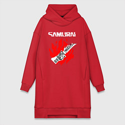 Женское худи-платье CYBERPUNK 2077 SAMURAI, цвет: красный