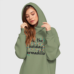 Женское худи-платье Im the holiday armadillo, цвет: авокадо — фото 2