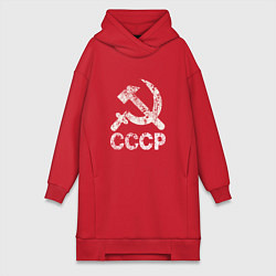 Женское худи-платье СССР, цвет: красный