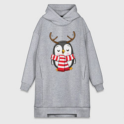 Женская толстовка-платье Пингвин в шарфике