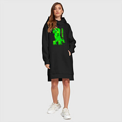 Женское худи-платье Minecraft, цвет: черный — фото 2