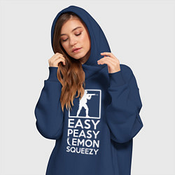 Женское худи-платье Изи пизи лемон сквизи CS GO, цвет: тёмно-синий — фото 2