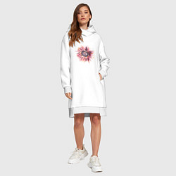 Женское худи-платье Акварельный подсолнух, цвет: белый — фото 2