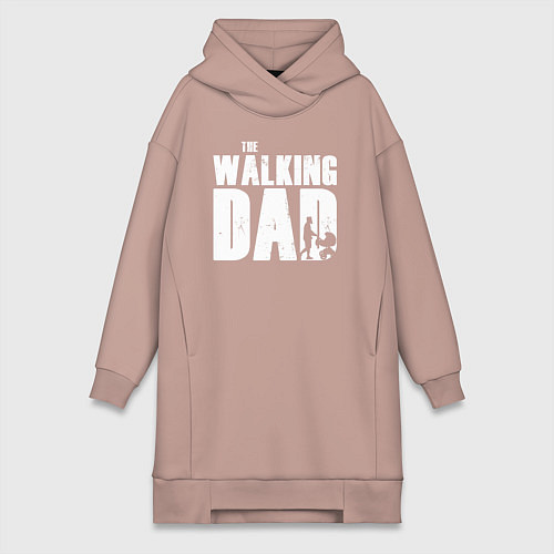 Женская толстовка-платье Лучший папа / Пыльно-розовый – фото 1