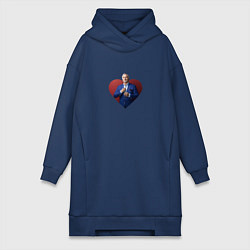 Женское худи-платье Сердце Меладзе, цвет: тёмно-синий