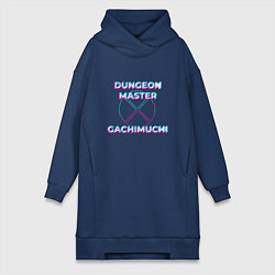 Женское худи-платье Гачи Dungeon Master Glitch, цвет: тёмно-синий