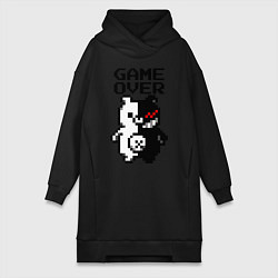Женское худи-платье MONOKUMA GAME OVER, цвет: черный