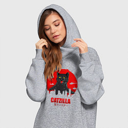 Женское худи-платье КОТЗИЛЛА CATZILLA, цвет: меланж — фото 2