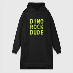 Женское худи-платье DINO ROCK DUDE, цвет: черный