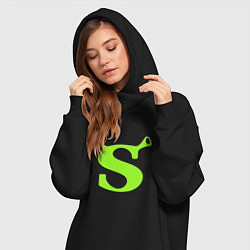 Женское худи-платье Shrek: Logo S, цвет: черный — фото 2
