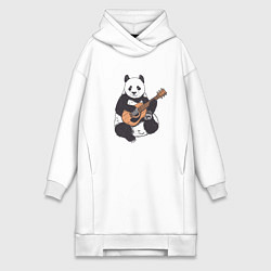 Женская толстовка-платье Панда гитарист Panda Guitar