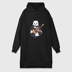 Женская толстовка-платье Панда гитарист Panda Guitar