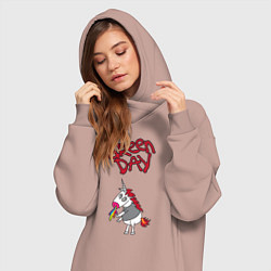 Женское худи-платье Green Day Unicorn, цвет: пыльно-розовый — фото 2