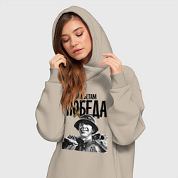 Женское худи-платье Где мы, там победа, цвет: миндальный — фото 2