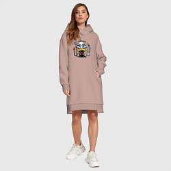 Женское худи-платье THE BINDING OF ISAAC WHO AM I, цвет: пыльно-розовый — фото 2