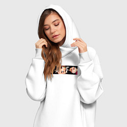 Женское худи-платье Waifu, цвет: белый — фото 2