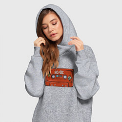 Женское худи-платье Кассета AC DC, цвет: меланж — фото 2