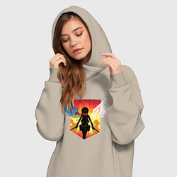 Женское худи-платье Mikaska, цвет: миндальный — фото 2