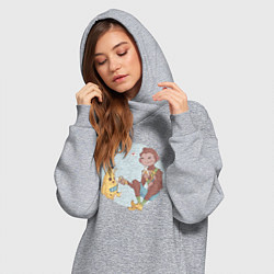 Женское худи-платье Манки и Банан, цвет: меланж — фото 2