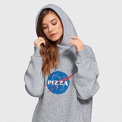 Женское худи-платье NASA Pizza, цвет: меланж — фото 2