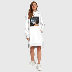 Женское худи-платье V BTS WITH YEONTAN, цвет: белый — фото 2