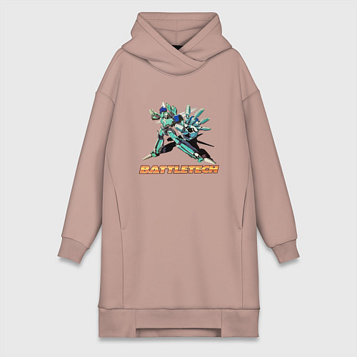 Женская толстовка-платье Battletech Comics / Пыльно-розовый – фото 1