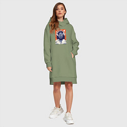 Женское худи-платье Чувак постер, цвет: авокадо — фото 2