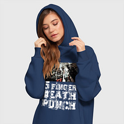 Женское худи-платье Five Finger Death Punch, цвет: тёмно-синий — фото 2