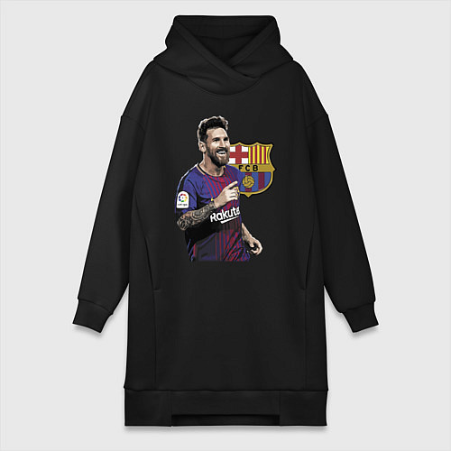 Женская толстовка-платье Lionel Messi Barcelona Argentina / Черный – фото 1