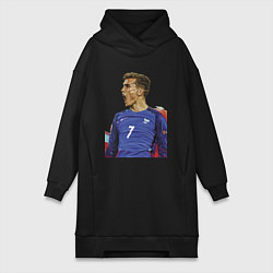 Женское худи-платье Antoine Griezmann, цвет: черный