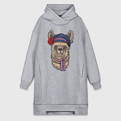 Женская толстовка-платье Славянская лама