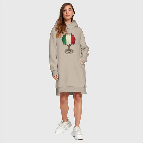 Женская толстовка-платье Italy Tree / Миндальный – фото 4