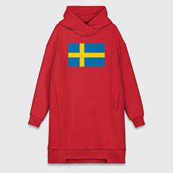 Женская толстовка-платье Швеция Флаг Швеции