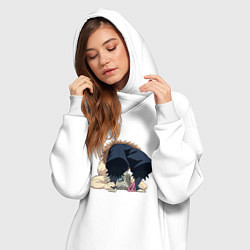 Женское худи-платье Клинок, рассекающий демонов, цвет: белый — фото 2