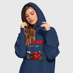 Женское худи-платье DUCATI ДУКАТИ MOTOSPORT, цвет: тёмно-синий — фото 2