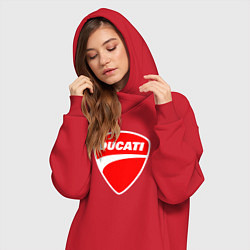 Женское худи-платье DUCATI ДУКАТИ ЭМБЛЕМА, цвет: красный — фото 2