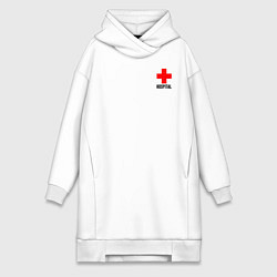 Женское худи-платье Hospital TEXT, цвет: белый