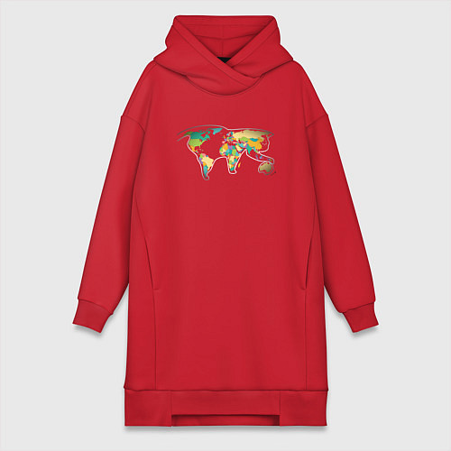 Женская толстовка-платье World Cat / Красный – фото 1