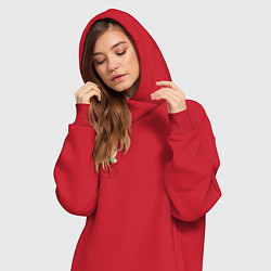 Женское худи-платье Баттерс в кармане, цвет: красный — фото 2