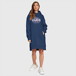 Женское худи-платье PSG Core Wordmark Graphic New 202223, цвет: тёмно-синий — фото 2
