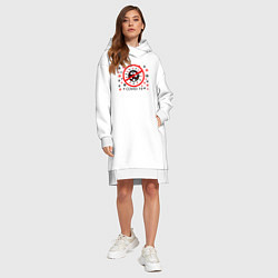 Женское худи-платье Stop Virus, цвет: белый — фото 2