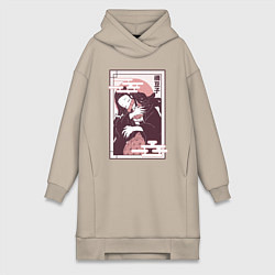 Женская толстовка-платье Незуко спит клинок демонов